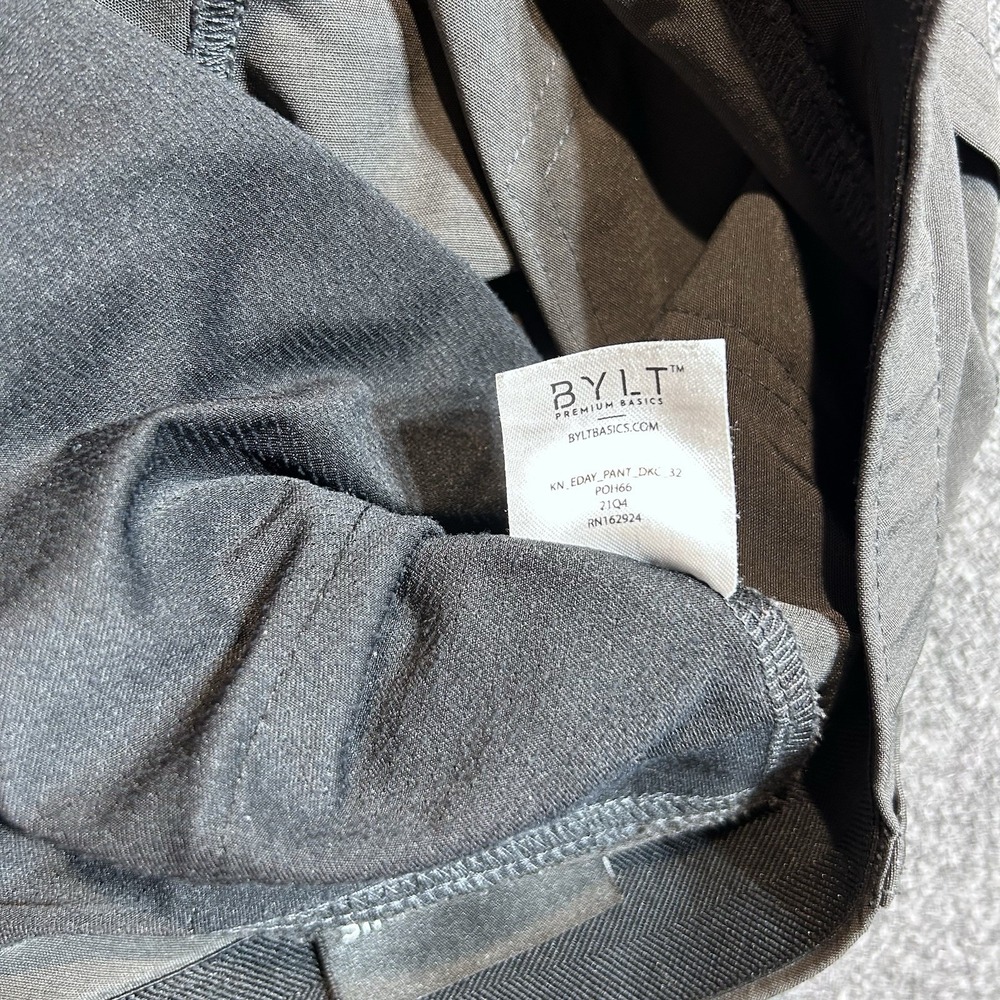 BYLT Premium Basics Everyday Pant 2.0 Mens 32x30 Black Stretch Chino Straight - Picture 7 of 10
